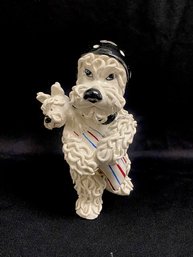 Vintage Kitschy Ceramic 'Spaghetti' Terrier Figurine
