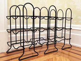 A Set Of 3 Wire Wine Racks