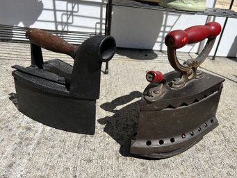 Pair Of Large Antique Coal Irons