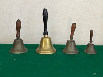 Lot Of 4 Vintage School Bells