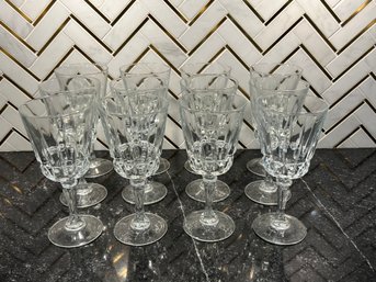 Set Of 12 Clear Glass Water Goblets