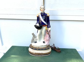 Staffordshire Tall Portrait Figure Table Lamp