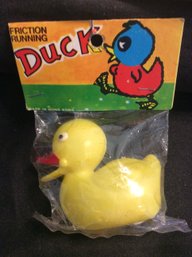 Vintage Friction Running Duck Toy New In Package - K