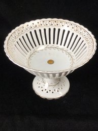 Lefton China Golden Laurel Pedestal Dish