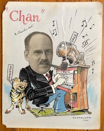 Hand Painted Unusual Cartoon Drawing With Ivy League Schools 1928