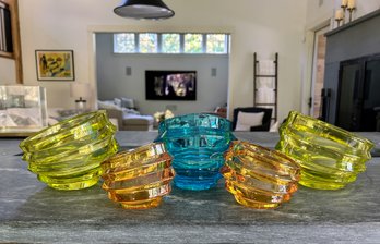 Orrefors Stacked Slanted Colored Glass