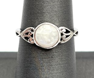 Vintage Sterling Silver Moonstone Ring, Size 7