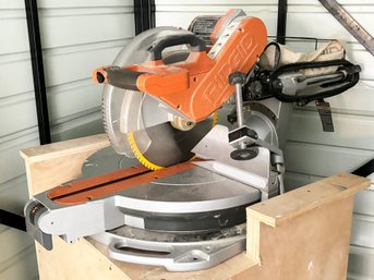 A Rigid 12' Compound Miter Saw On Custom Wood Table