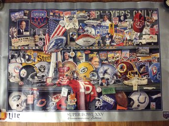 Lite Beer Super Bowl Commemorative 36'x24' Poster - K (LOCAL PICK-UP ONLY)