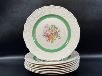 A Lovely Set Of Vintage Steubenville Dinner Plates, Eight Total