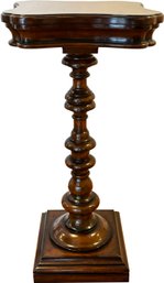 A Lovely Carved Hard Wood Pedestal In Spanish Revival Style