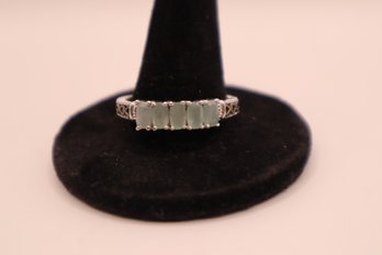 925 Sterling Silver With Light Blue Stones 'STS' Chuck Clemency Ring Size 11