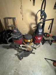 HUSKY POWERWASHER 1750, 2.5 HP SHOP VAC, CRAFTSMAN SAW, ETC.