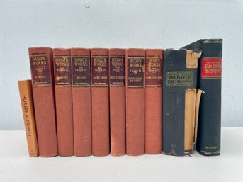 Antique Book Group Including Hugo's Works, Volumes 1 - 7