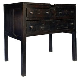 An Unusual Qing Dynasty Paneled Elm Wood Console - Perhaps For Banking Or Voting Purposes