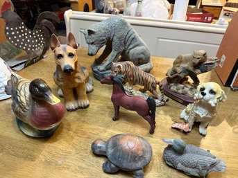 Large Animal Lot  Includes Vintage Cast Iron Horse