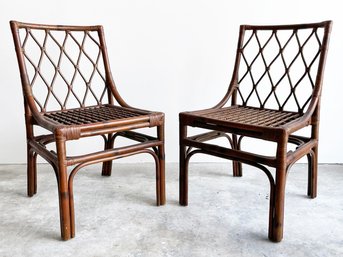 A Pair Of Indonesian Export Rattan Side Chairs