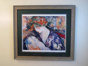 Framed Seriolithograph ' Lullaby' Signed Barbara A. Wood