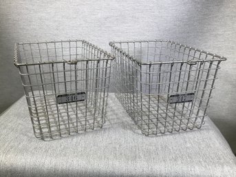 Great Pair Of Vintage Wire Locker Baskets - Sequential Numbers 346 & 347 - I Have Sold THOUSANDS Of These