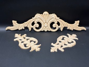 Ornamental Wood Moulding Appliques, Unfinished/Unused
