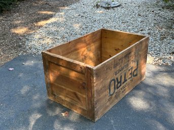 Large Vintage Petro Wooden Crate