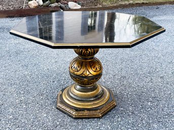A Fabulous Hollywood Regency Lacquer And Parcel Gilt Coffee Table