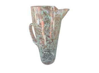 Mid-Century Hazel Atlas Inspired Glass Pitcher With Drizzle String Pattern