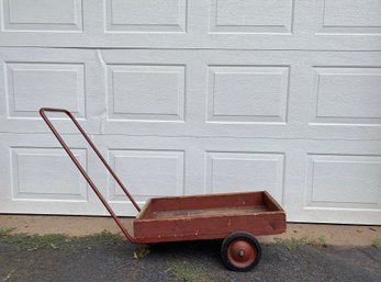 Vintage Garden Cart Perfectly Patinated In Barn Red