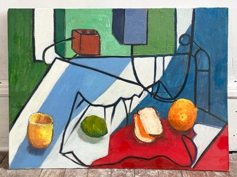 An Abstract Vintage Still Life - Oil On Canvas