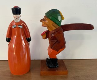 Villeroy And Boch Russian Priest Decanter Paired With Vintage Nutcracker