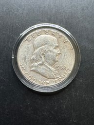 1958 Benjamin Franklin Silver Half Dollar