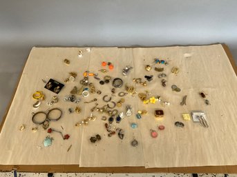 Large Lot Of Misc Costume Jewelry Earrings And Odds And Ends
