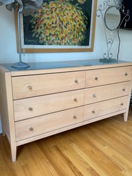 Baronet Six Drawer Chest With Frosted Glass Top