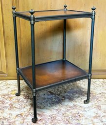 A Leather Clad Bronze Side Table, Possibly Maitland-Smith