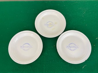 Set Of 3 Plates, Enameled, Connecticut Pomological Society