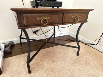 Pavane By Tomlinson Square Wood Side Table With Iron Cabriole Legs