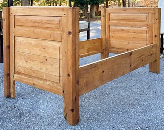 An Antique Scandinavian Paneled Pine Day Bed