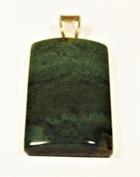 Sterling Silver Polished Green Stone Pendant