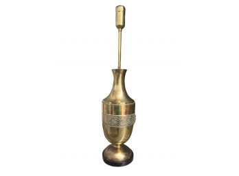 Hollywood Regency Style Brass Urn Lamp With Embossed Detail