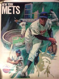 Vintage 1971 MLB Productions New York Mets 29'X23' Poster - K (LOCAL PICK-UP ONLY)