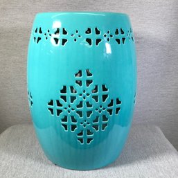 Fantastic Turquoise Porcelain Garden Seat By SAFAVIEH - These Were $189 Retail When First Went On Sale