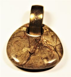 Sterling Silver Jasper Polished Stone Rounded Pendant