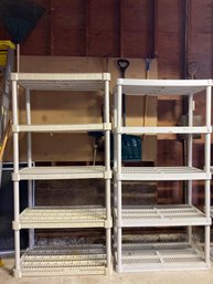 Pair Of Plastic Shelving Units