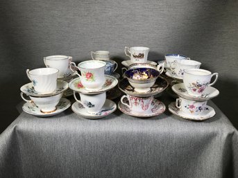 Collection Of 24 Vintage Teacups & Saucers - All Made In England Or France - GREAT Collection - NICE !