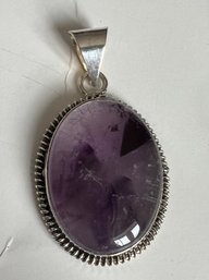 STERLING SILVER PURPLE QUARTZ PENDANT