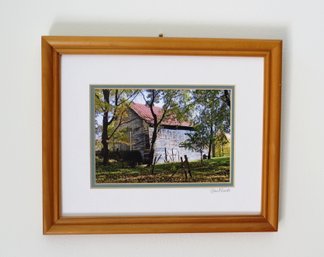 A Framed Photograph Of A Barn - Signed Paul Rich