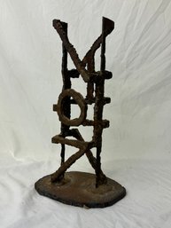 Mid Century 3 Dimensional Welded Iron Sculpture