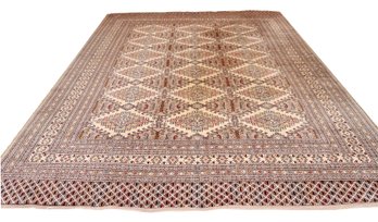 Turkish Kilim Style Fringed Wool Carpet In Cream, Yellow, Sage And Orange