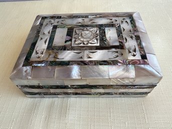 Mother-of-Pearl & Abalone Mosaic Inlay Box