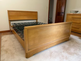 Vintage Bedroom Suite By Sweat-Comings: Full-Sized Bed With Open Metal Box Spring